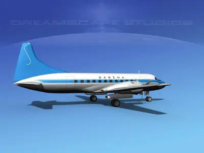 Convair CV-340  Sabena 3D model