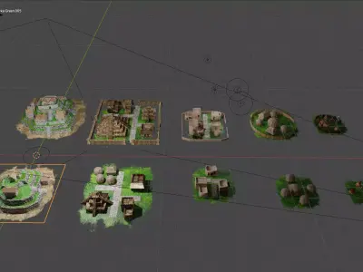 Native American Settlements Low-poly 3D model