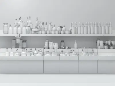 Biggest Alcohol Bar Set 3D model