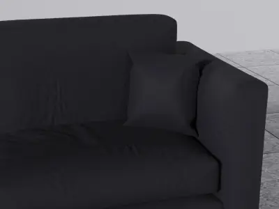 Realistic Couch 3D Model - High and Low Poly Versions Free 3D model