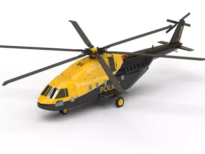 Police Helicopter Lowpoly Low-poly 3D model