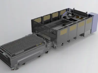 Large laser cutting machine 3D model