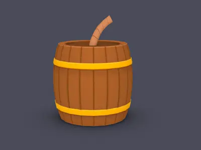 Prop20 Barrel Bomb Low-poly 3D model