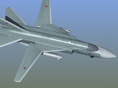 Su24 Fencer Bomber Low-poly 3D model