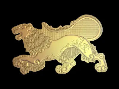 Lion Suitable for embossing Hot Foil Technique 3D model