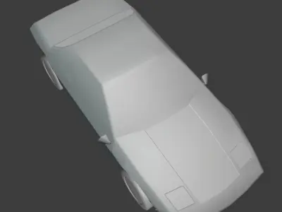 Pontiac Fiero Free low-poly 3D model