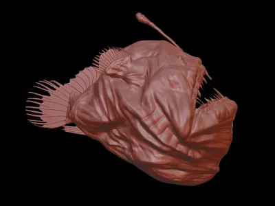 Angler Fish - 3D Sculpted Miniature Free 3D print model
