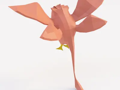 Bird 3d model origami Low-poly 3D model