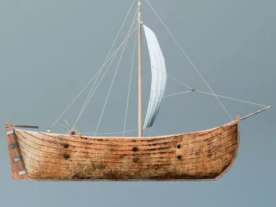 Medieval boat - Kalmar Boat Low-poly 3D model