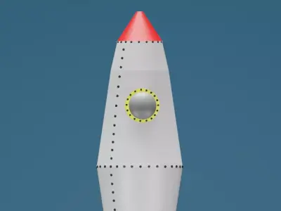 Low poly 3d model of a rocket Low-poly 3D model