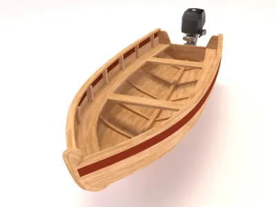 Fishing boat PBR Low-poly 3D model