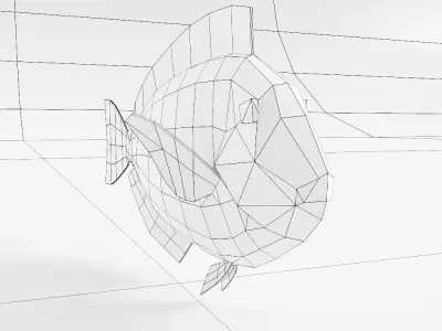 Blue tang fish low poly 3d model  Low-poly 3D model