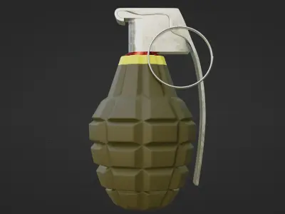 MK 2 Grenade - made in Blender Low-poly 3D model