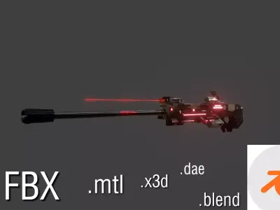 Sci fi Plasma Rifle 3D model