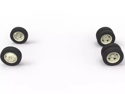 Wheel Set of Vintage truck Scale 1 to 25 3D print model