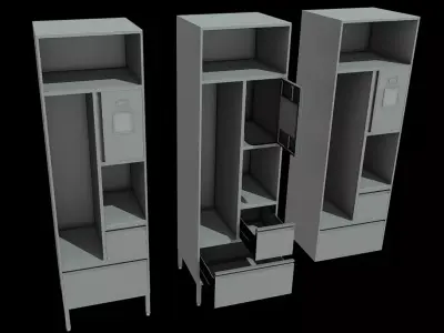 ROKA Personal Military Locker Low-poly 3D model