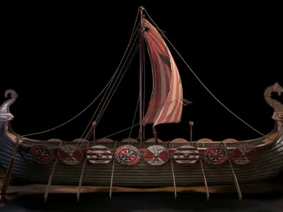 Viking boat - viking ship- longship 3D model