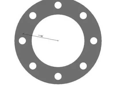 U-PVC Flange - Auto size- Size - 25mm-250mm 3D model