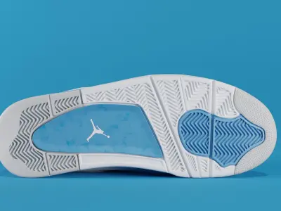 Jordan 4 Military Blue Low-poly 3D model