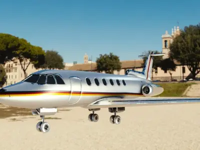 private jet with pbr textures Low-poly 3D model