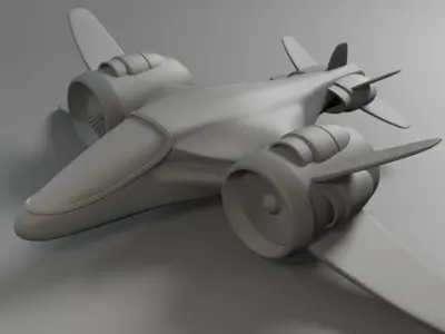 Spaceship toy jet fighter Low-poly 3D model