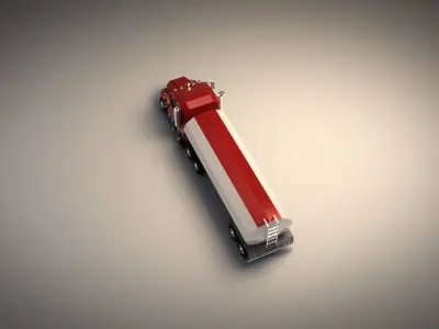 Low-Poly Cartoon Tank Truck Low-poly 3D model