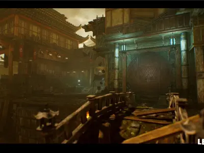 Asian Canal Environment Low-poly 3D model