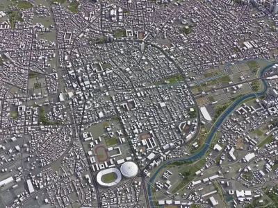 Taoyuan - 3D City Model Low-poly 3D model