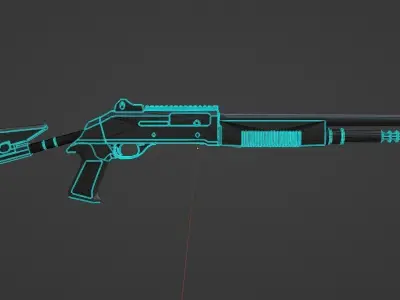 Benelli M4 Shotgun Low-poly 3D model