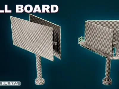 2 Billboard-game ready 3D model