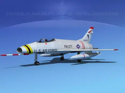 North American F-100D Super Sabre V04 USAF 3D model