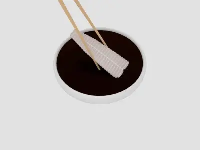 Chopstick Dip Dori Fillet Low-poly 3D model