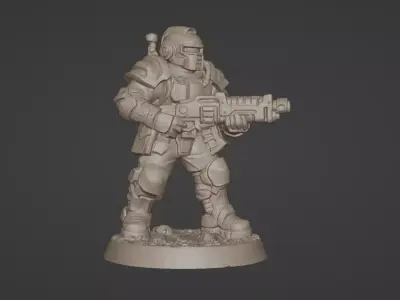 Armored Recon Trooper 32 mm One Piece STL 3D print model purchase