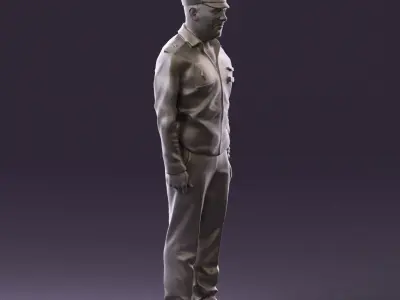 man in russian army blue uniform 1110 3D Print Ready 3D print model