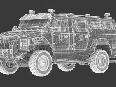 Alpine Armored Pit-Bull VX 50 Cal Tactical SWATAPC Truck 3D model