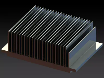 Aluminum Extruded Heat Sink MOD AL-06hs Low-poly 3D model