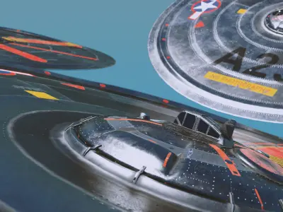 Space Age Invasion Modular UFO Fleet Low-poly 3D model