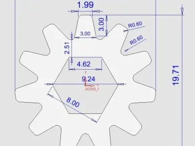 3d Gear with arrow in middle 3D model