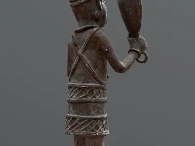 Gong Bell Carrier Benin Bronzes Low-poly 3D model