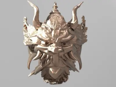 War God Baroque Mask and Shield Collection full  3D model