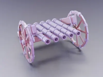 Medieval free low-poly cannons Free low-poly 3D model