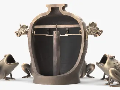 Ancient Chinese Seismograph Cutaway View 3D model