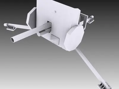 2 Pounder Anti-Tank Gun 3D model