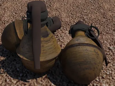 Old Grenade High quality Low-poly 3D model