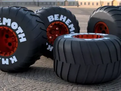 monster wheel 04 Free 3D model