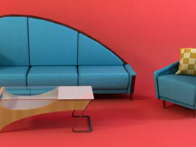 Colorful avant-garde furniture Free 3D model