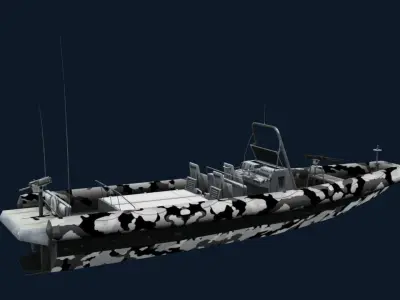 Navy Patrolling Boat Low-poly 3D model