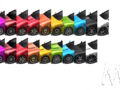 Collection Low poly cartoon cars - set 1 Low-poly 3D model