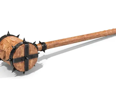 Medieval Thorn Hammer Low-poly 3D model