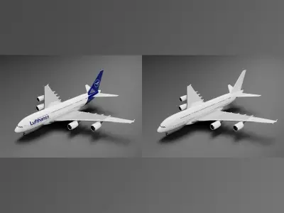 Airbus A380-800 6 Liveries Pack 3D Model Collection